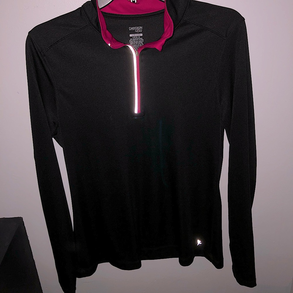 Black and pink semi fitted long sleeve tee